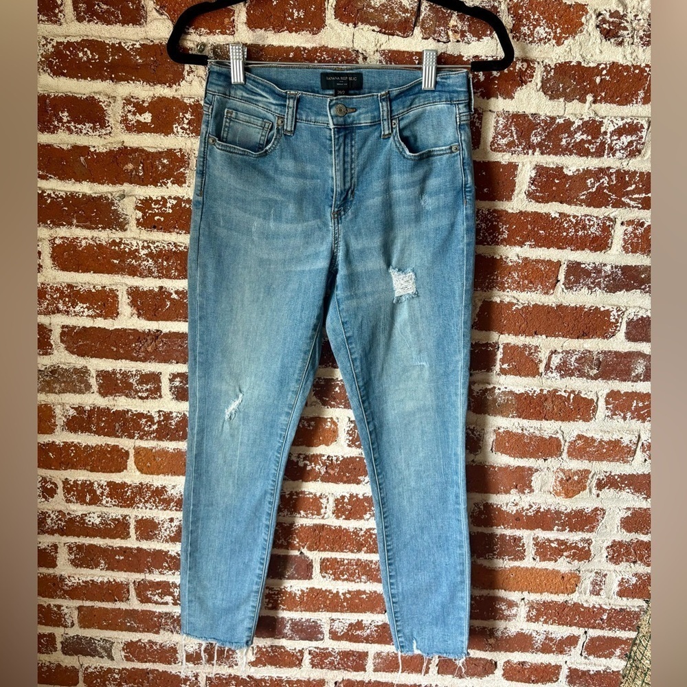 Banana Republic distressed skinny jeans
